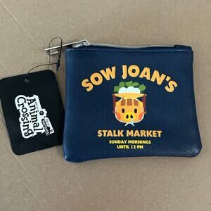 ANIMAL CROSSING Bioworld Change Purse NWT "Sow Joan's Stalk Market" Zip Closure